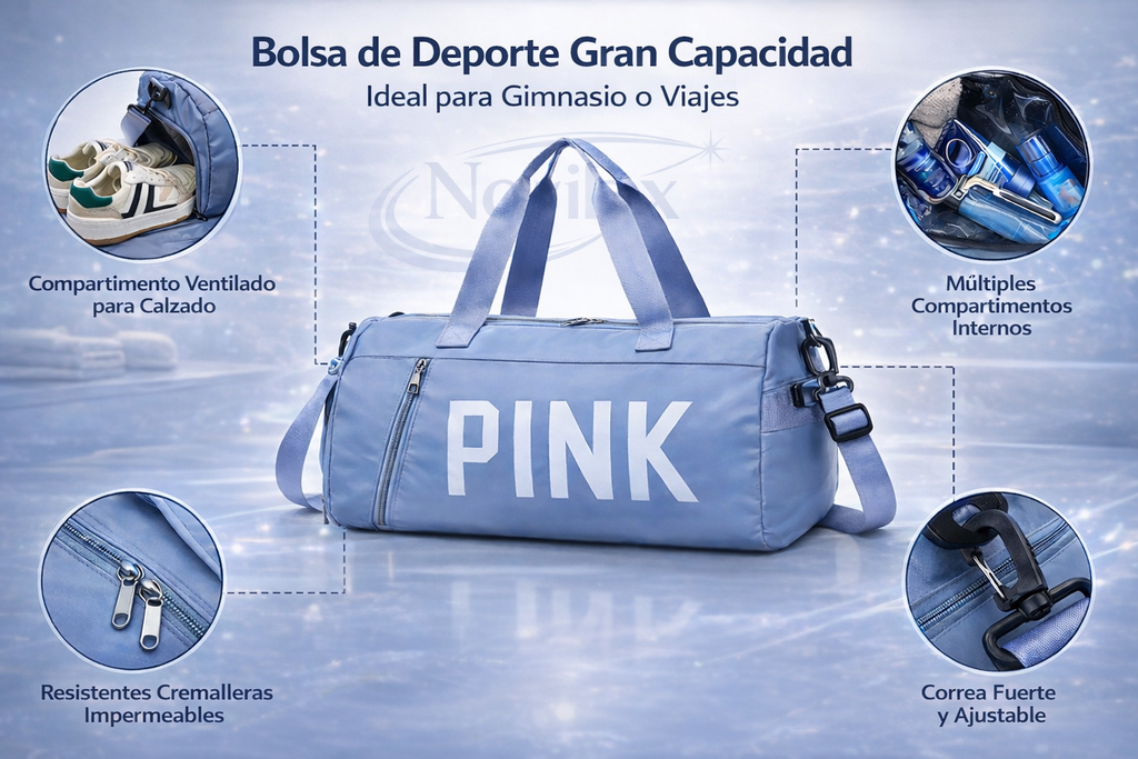 MotionPRO™ - Bolso Deportivo PINK para Gym y Viajes – Gran Capacidad y Diseño Moderno