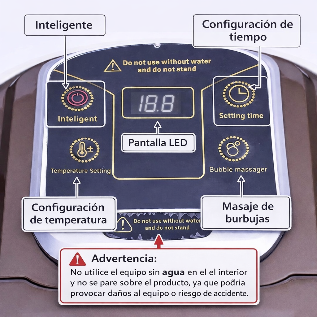 VitalSole™ - Masajeador de Pies Eléctrico con Hidromasaje y Calor Terapéutico