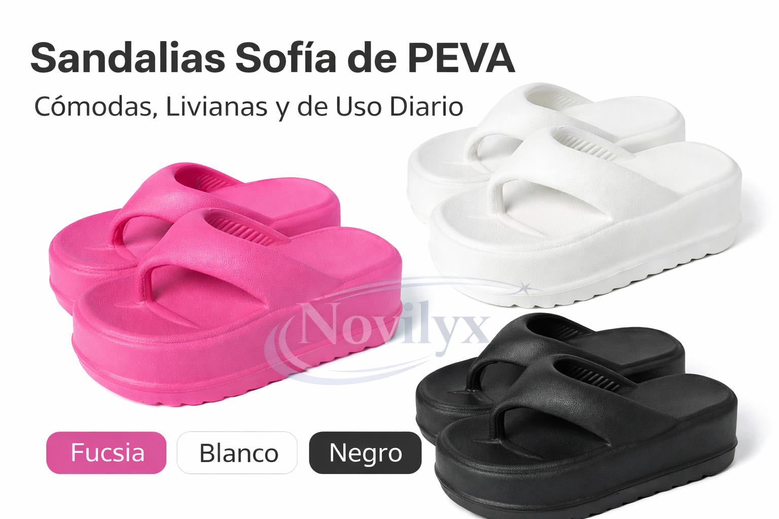Solara™ - Sandalias Sofía de PEVA – Cómodas, Livianas y de Uso Diario